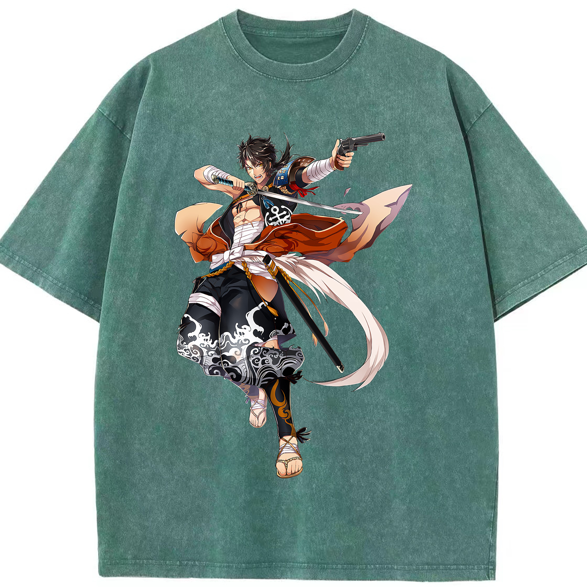 （画像用） 刀剣乱舞 Touken Ranbu 綿100% ヴィンテージ風 半袖Tシャツ（フロントプリント）